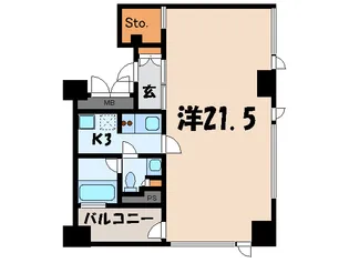 パ-クアクシス渋谷神南【13階】の間取り