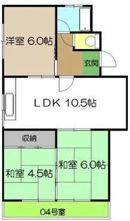 第2あざみハイツ【4階】の間取り