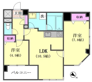 K2ロイヤル【3階】の間取り