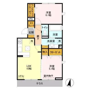 プレミール B【1階】の間取り