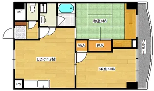 サンビレッジ段原【6階】の間取り