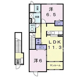 シエル黒瀬I【2階】の間取り