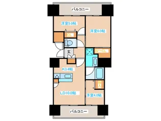 ブランシエラ札幌桑園【10階】の間取り