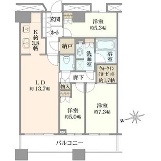 芝浦アイランドグローヴタワー【44階】の間取り