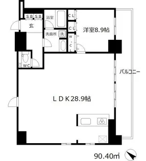リバーサイドタワー中之島【25階】の間取り