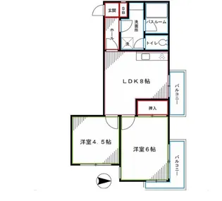 エーエスホームズIV【2階】の間取り