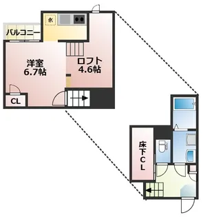ADC新外クルーク【2階】の間取り