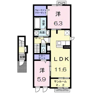 ウエアライトII【2階】の間取り