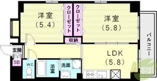西舞子壱番館【2階】の間取り