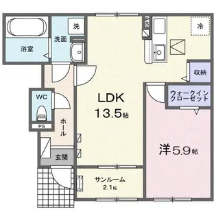 グラン ヴェール【1階】の間取り