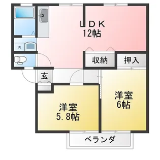 サンヒルズ92 B棟【1階】の間取り