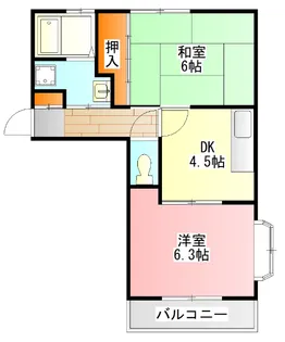 ウィンディアいそぬま【2階】の間取り