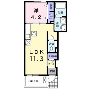 グラース・アビタシオンIII【1階】の間取り