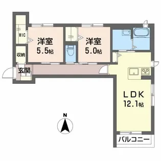 ベレオ南矢三【2階】の間取り