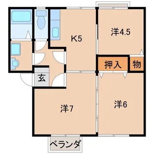 メゾン游B【2階】の間取り