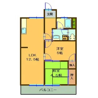 ハイツリビエール【1階】の間取り