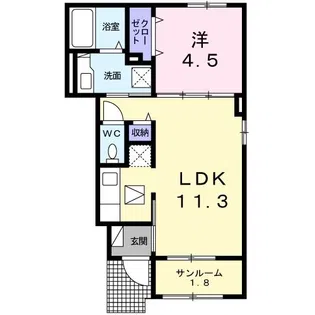 フローラ緑が丘【1階】の間取り