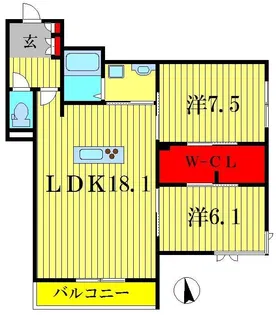 フルール ド フェリシテ【3階】の間取り