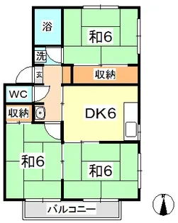 アキオカマンション【2階】の間取り