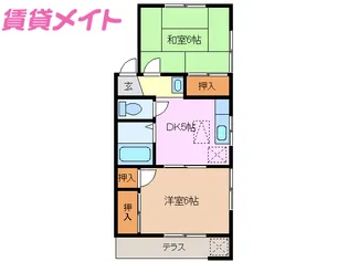 蓮花寺ハイツ【1階】の間取り