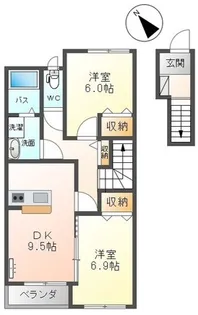 ヴィラ・オアシス【2階】の間取り