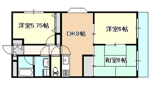 岡山県岡山市北区西長瀬【マンション】の間取り