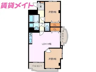 ウィングロワレ【3階】の間取り