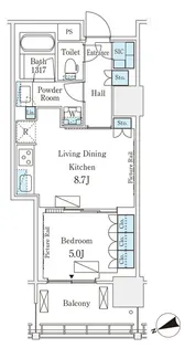 ロイヤルパークス品川【8階】の間取り