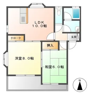 メゾンdeアヴェニールB【1階】の間取り