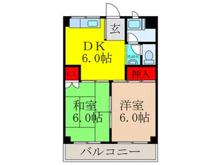 コーポ岸部【4階】の間取り