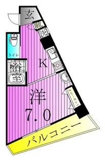 第131新井ビル(エーデルブルーメ島根)【6階】の間取り