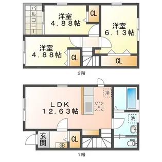 三重県鈴鹿市東磯山1【一戸建】の間取り
