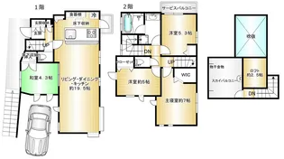 東京都世田谷区岡本1【一戸建】の間取り
