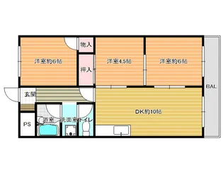 大阪府柏原市玉手町【マンション】の間取り