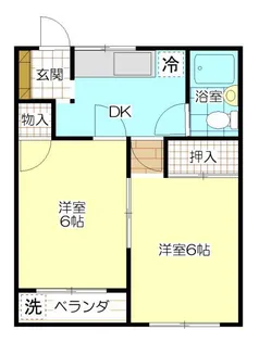 ハイツ森川1号館【2階】の間取り