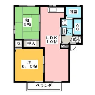 ホープタウン B棟【1階】の間取り