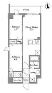 東京都新宿区百人町1【マンション】の間取り