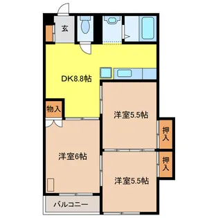 ヴィラナリー瑞穂【3階】の間取り