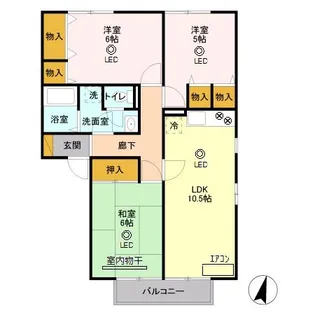 埼玉県狭山市富士見2【アパート】の間取り