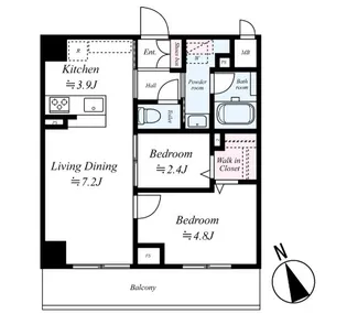東京都新宿区若葉1【マンション】の間取り