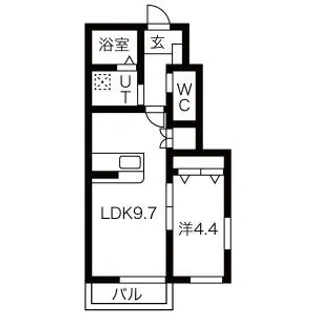 1LDKの間取り画像