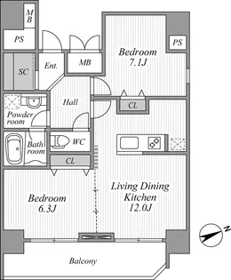 AZABU PARKHAUS【6階】の間取り