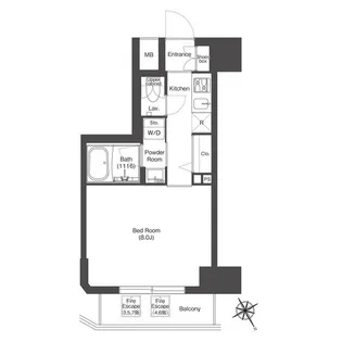 コンフォリア門前仲町サウス【4階】の間取り