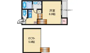 ハーモニーテラス平安【2階】の間取り