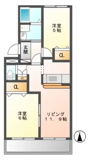 岐阜県美濃加茂市加茂野町鷹之巣【アパート】の間取り