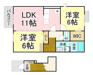 福岡県北九州市小倉北区篠崎4【アパート】の間取り