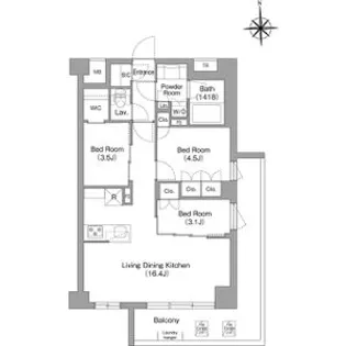 コンフォリア・リヴ大森西【2階】の間取り