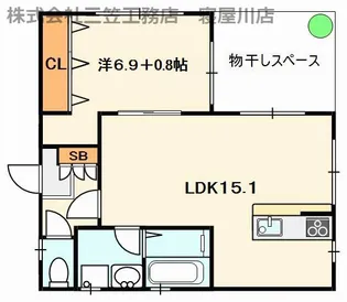 プレミアム長尾西町【1階】の間取り