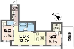 ヴァレンズ フロレ【1階】の間取り