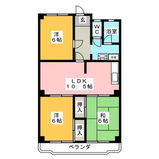 矢頭ハイツ【1階】の間取り